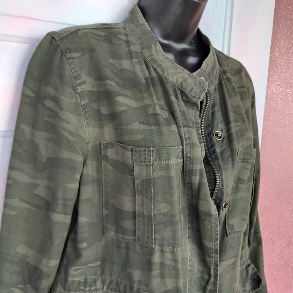 Boho hippie upcycled camo soft jacket shirtbw hand stitched lace skull! SOLD - Picture 4 of 15